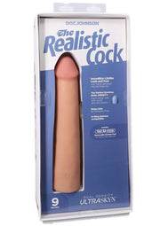 The Realistic Cock Ultraskyn Removable Vac-U-Lock Suction Cup - Vanilla - 9in